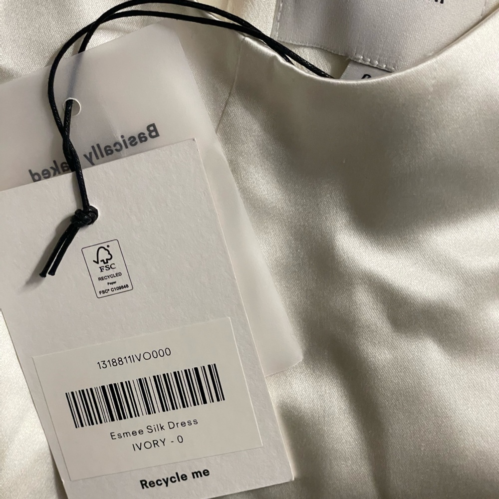 Reformation Esmee Silk Dress Ivory - Picture 14 of 14